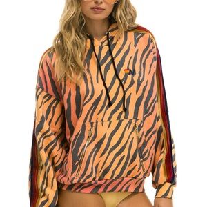 Aviator Nation CLASSIC RELAXED PULLOVER HOODIE WITH ZIPPER POCKETS - TIGER